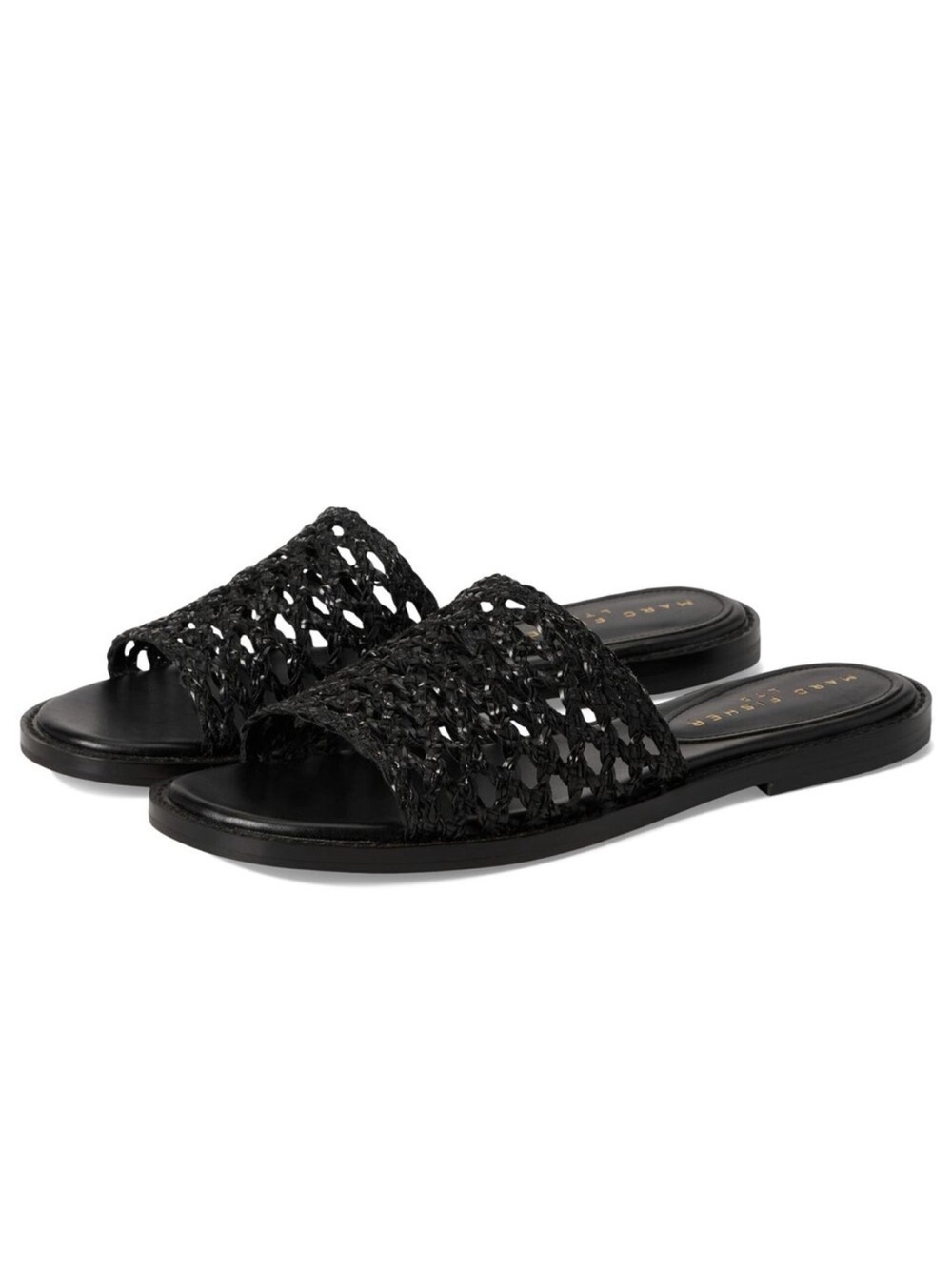 NWT🧡Marc Fisher LTD - Black Glynne Woven Flat Sandal - 9.5
